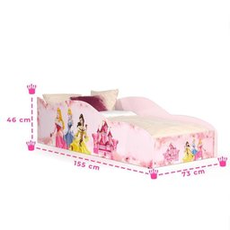 Cama Infantil Princesa com Grade de Proteção Rosa - 5