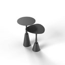 Ver imagem 2 de Conjunto Mesa Lateral de Canto Napoli 65x40x40cm Preto 100% MDF