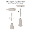 Ver imagem 7 de Conjunto Mesa Lateral de Canto Napoli 65x40x40cm Cinza 100% MDF