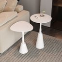 Ver imagem 1 de Conjunto Mesa Lateral de Canto Napoli 65x40x40cm Branco 100% MDF