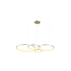 Lustre Pendente Anel de Led Losi 4 Argolas Aro em Alumínio 122W