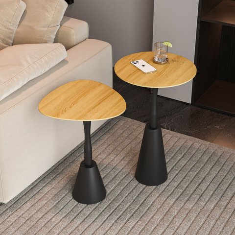 Conjunto Mesa Lateral de Canto Napoli 100% MDF 65cm x 40cm x 40cm Preto