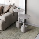 Ver imagem 1 de Conjunto Mesa Lateral de Canto Parma 100% MDF 65cm x 40cm x 40cm Cinza