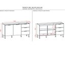 Ver imagem 4 de Balcão para Pia 160cm sem Tampo 2 Portas 3 Gavetas Glam Freijó/Freijó