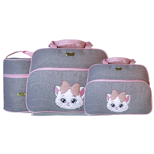 Kit Bolsas Maternidade Mave Baby Little Wild Cinza e Rosa
