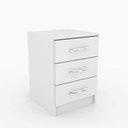 Ver imagem 1 de Mesa de Cabeceira 3 Gavetas Evidencia Branco