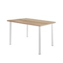 Ver imagem 1 de Mesa para Cozinha Aço 4 Lugares 110 Cm Branco Carvalho Popcorn Shop Jm