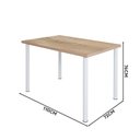 Ver imagem 3 de Mesa para Cozinha Aço 4 Lugares 110 Cm Branco Carvalho Popcorn Shop Jm