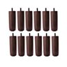Kit de 12 Pés para Cama Box ou Baú Queen King 12 Cm de Altura Tdc Madeira Maciça Cor:marrom - 1