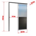 Ver imagem 4 de Porta Correr Suspensa Meia Lambril Meia Vidro Esq L.25 Mix Preta 210x80 Brimak
