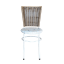 Ver imagem 2 de Conjunto 4 Cadeiras Branca para Cozinha Hawai Cappuccino com Assento Estampado:floral Areia