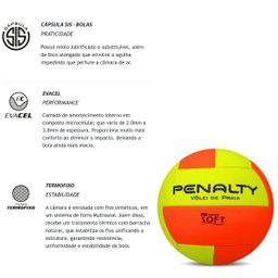 Bola Vôlei De Praia Penalty Quadra De Areia Beach Volei Oficial Original - Laranja - 4 Bola Vôlei De Praia Penalty Quadra De Areia Beach Volei Oficial Original - Laranja - 4