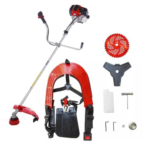 Roçadeira a Gasolina Toyama Rt43l-b 43cc 1.7hp com Lâmina 3 Pontas e Lâmina Circular 40 Dentes