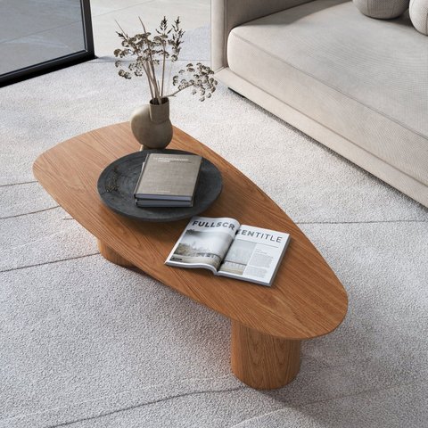 Mesa de Centro Gama Orgânica 135cm x 60cm x 35cm Marrom