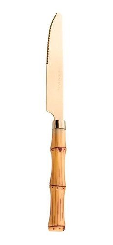 Faqueiro 24 Pcs Bambu Aço Inox Dourado Bon Gourmet - 5
