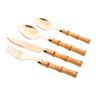 Faqueiro 24 Pcs Bambu Aço Inox Dourado Bon Gourmet - 1