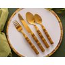 Faqueiro 24 Pcs Bambu Aço Inox Dourado Bon Gourmet - 3