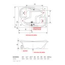 Ver imagem 4 de Banheira  Casal de  Hidromassagem   Lecce Elegance 180cm X 120cm X 50cm em Gel Coat - 220V Mondialle