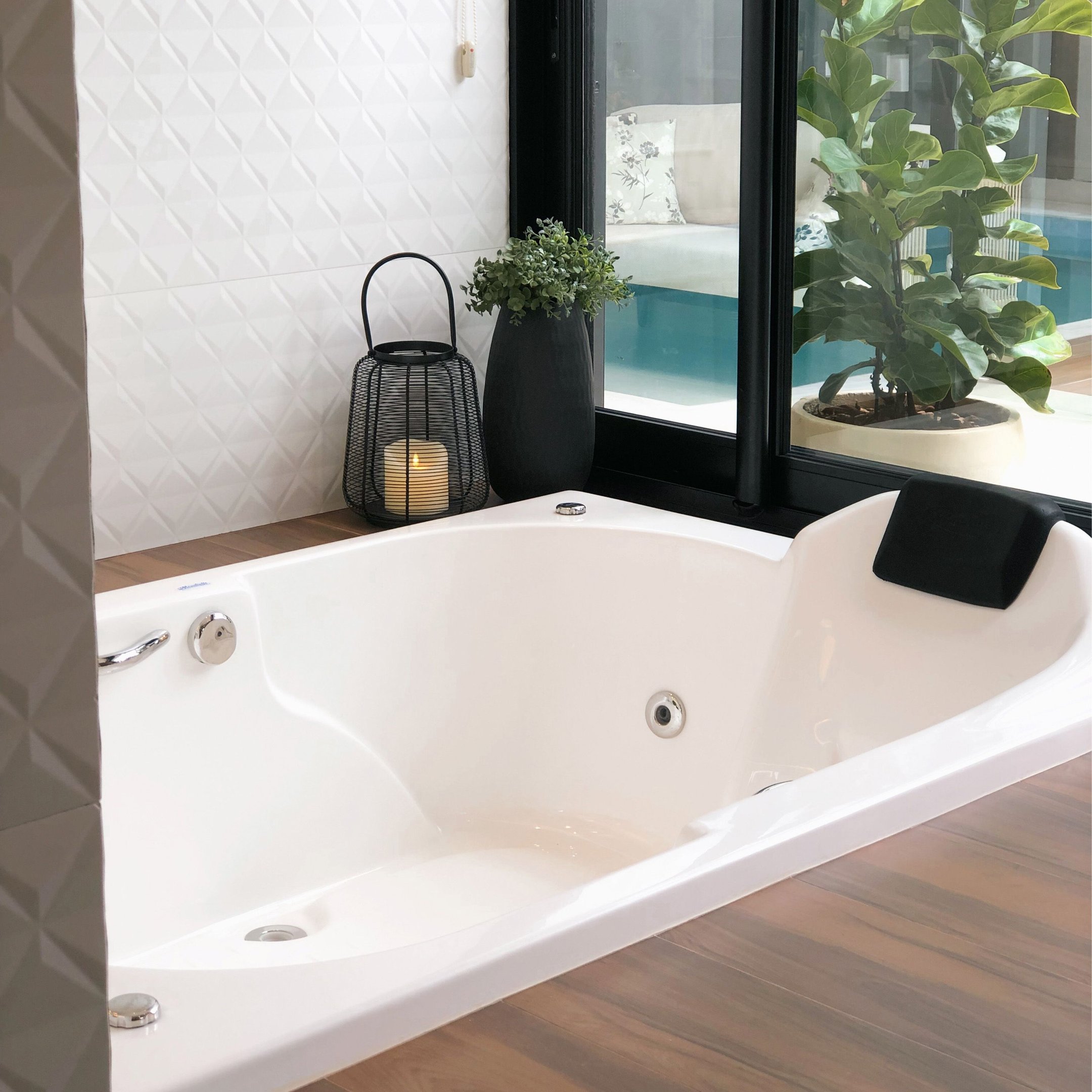 Banheira  Casal de  Hidromassagem  Lecce Elegance 180cm X 120cm X 50cm em Acrilico - 220V Mondialle - 7