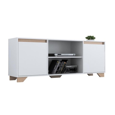 Rack para TV até 55" 180cm Benevello 2 Portas Branco/Siena 2032