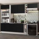 Ver imagem 1 de Armário de Cozinha Completa 290cm Branco/Preto Agata Madesa 02