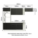 Ver imagem 4 de Armário de Cozinha Completa 290cm Branco/Preto Agata Madesa 02