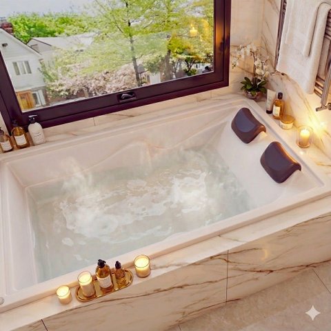 Banheira Casal de Hidromassagem Roma Elegance 175cm X 120cm X 50cm em Acrilico- 220V Mondialle