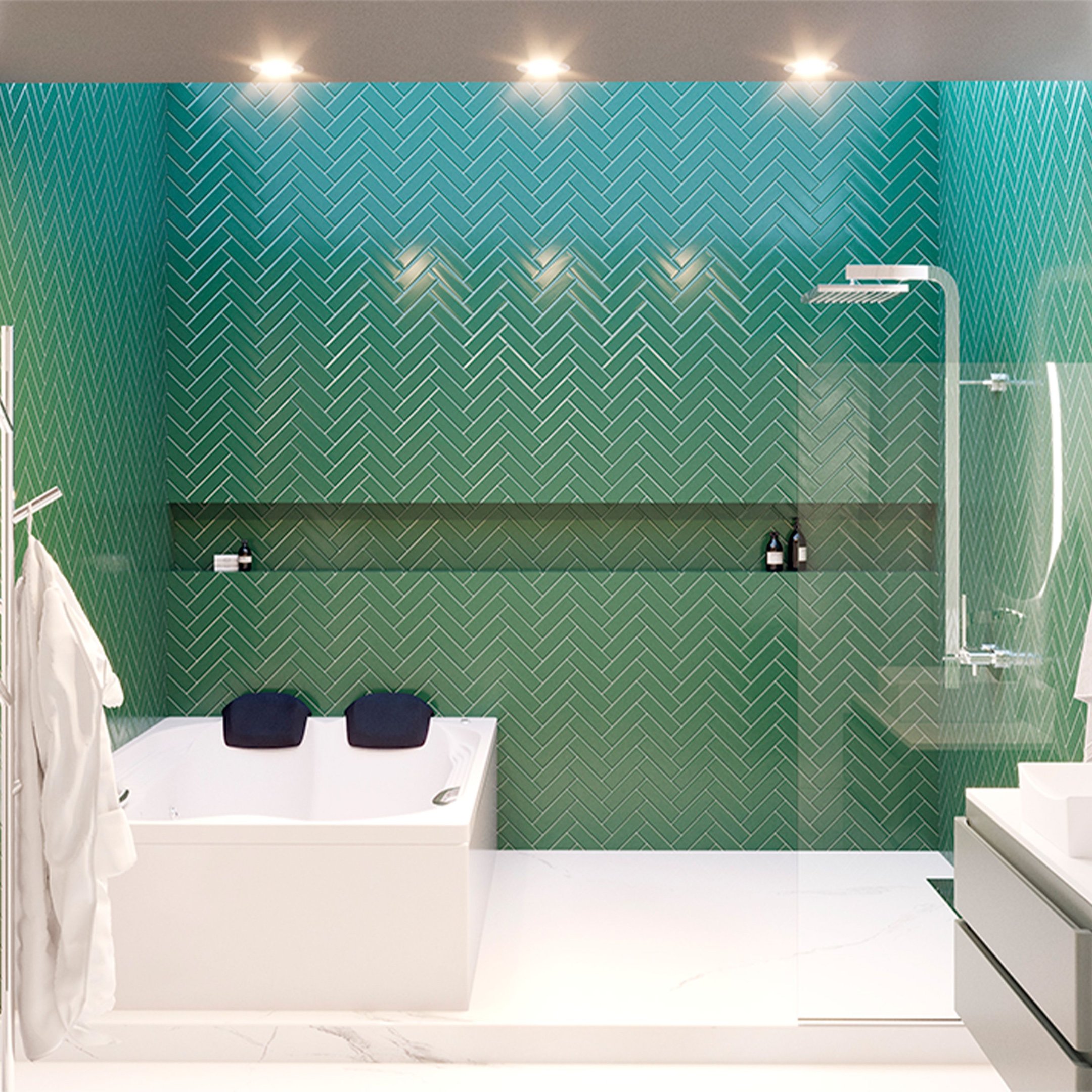 Banheira  Casal de  Hidromassagem   Ascoli  Elegance 180cm X 120cm X 43cm em Gel Coat- 220V Mondialle - 9