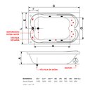 Ver imagem 3 de Banheira  Casal de  Hidromassagem Ascoli  Elegance 170cmx120cmx43cm em Gel Coat- 220V Mondialle