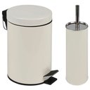 Ver imagem 1 de Conjunto Ágata Lixeira 3 Litros e Escova para Higienização de Vaso Sanitário Beg