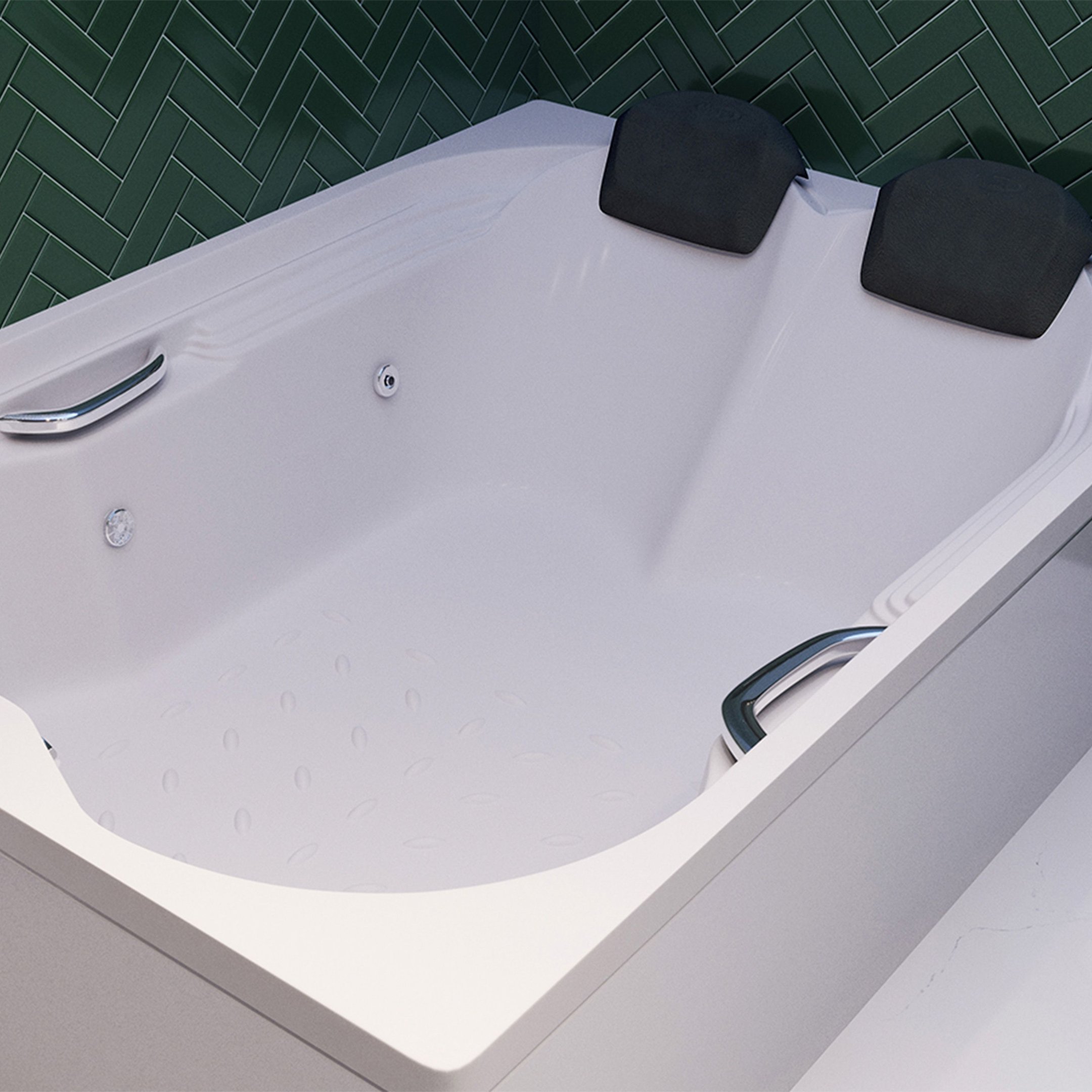 Banheira  Casal de  Hidromassagem  Ascoli  Essencial 170cmx120cmx43cm em Gel Coat- 220V Mondialle - 8