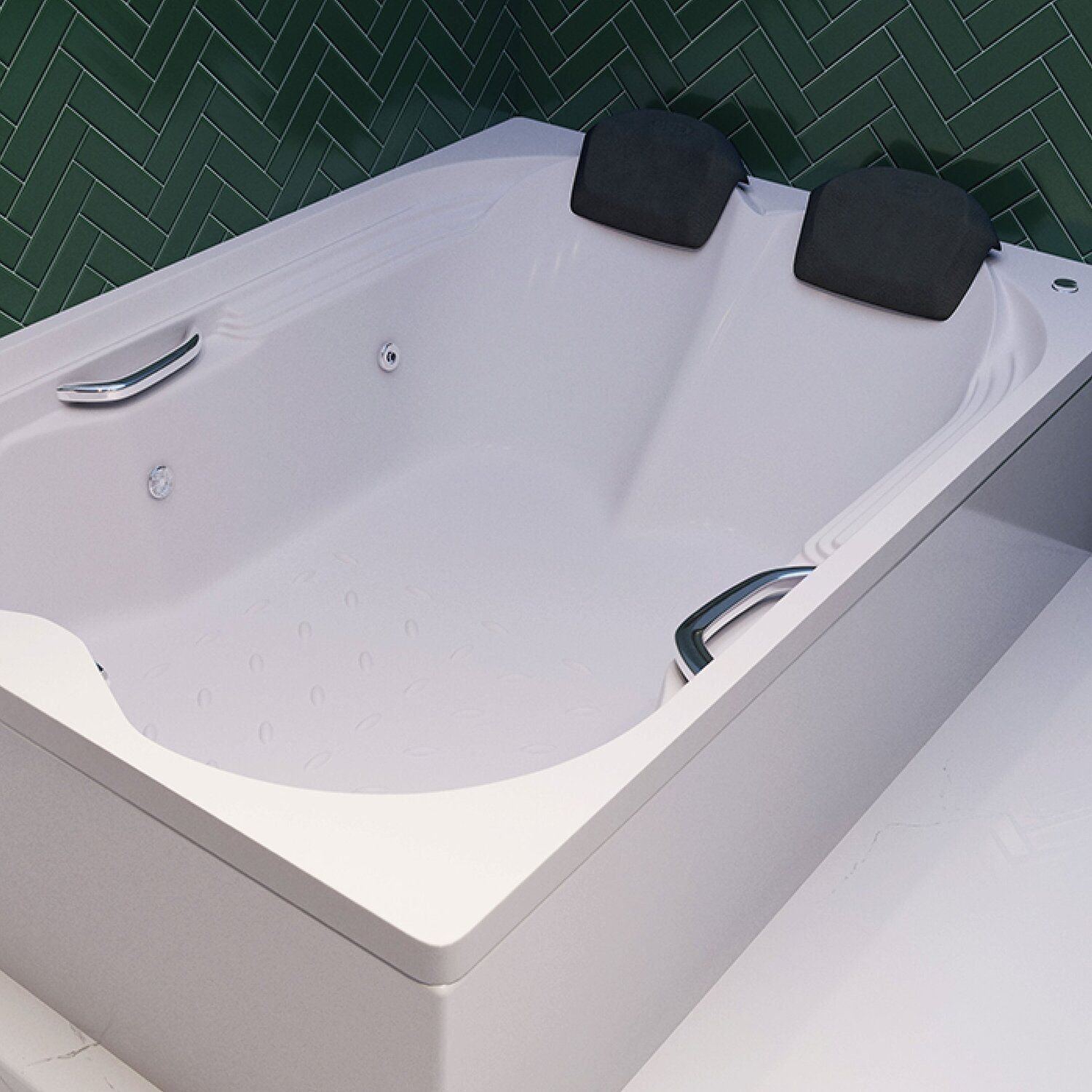 Banheira de Hidromassagem Mondialle Modelo Ascoli Dupla Essencial 170cmx120cmx43cm em Gel Coat - 2