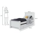 Ver imagem 3 de Bicama Solteiro Athenas 2 Gavetas c/Auxiliar Amendoa/Off White - Lopas