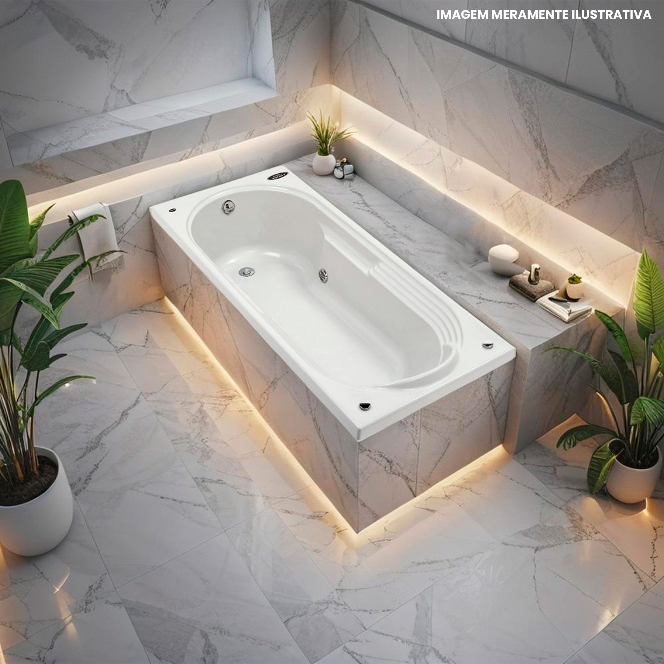 Banheira de Hidromassagem   Ascoli Elegance 180cmx80cmx43cm em Gel Coat- 220V Mondialle - 3