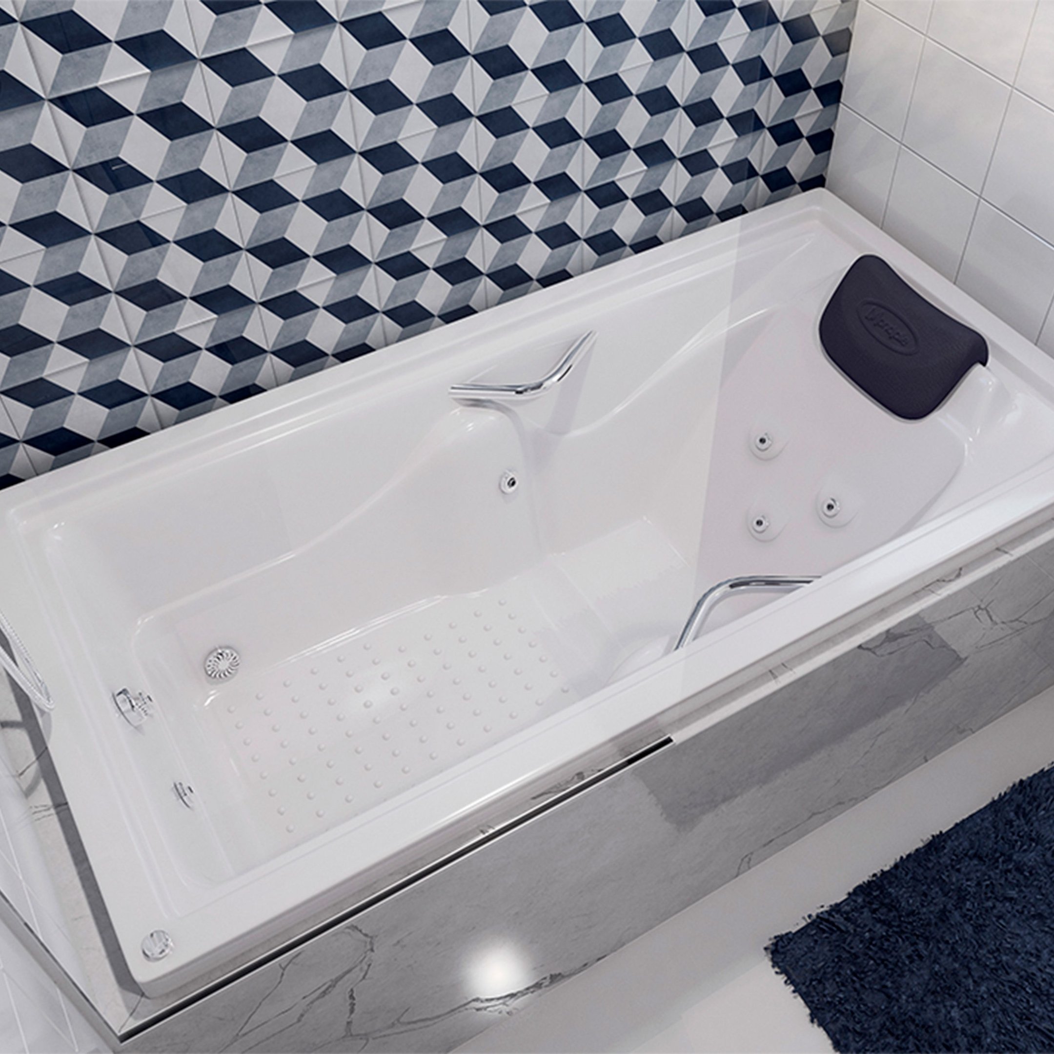 Banheira de Hidromassagem   Roma Elegance 175cmx90cmx50cm em Gel Coat- 220V Mondialle - 1