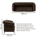 Ver imagem 6 de Sofá Milano 2 Lugares 188cm Café Courino Milani Movelaria