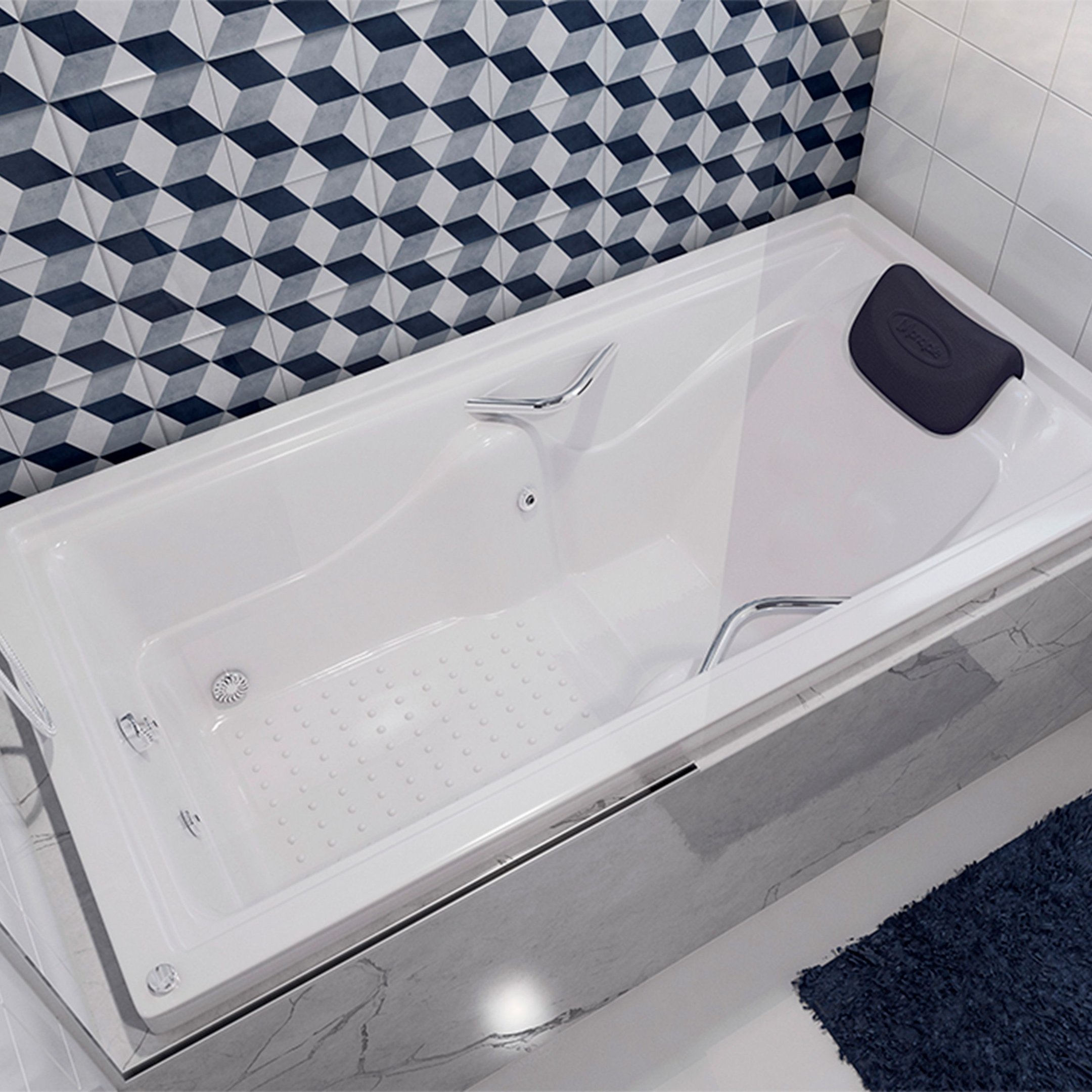 Banheira de Hidromassagem   Roma Essencial 175cmx90cmx50cm em Gel Coat- 220V Mondialle - 1