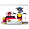 Papel De Parede Casal De Cachorros Na Moto 3D Anm178 - 1