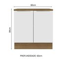 Ver imagem 3 de Balcão 80 cm 2 Portas Rustic/Branco Veludo Lux Madesa