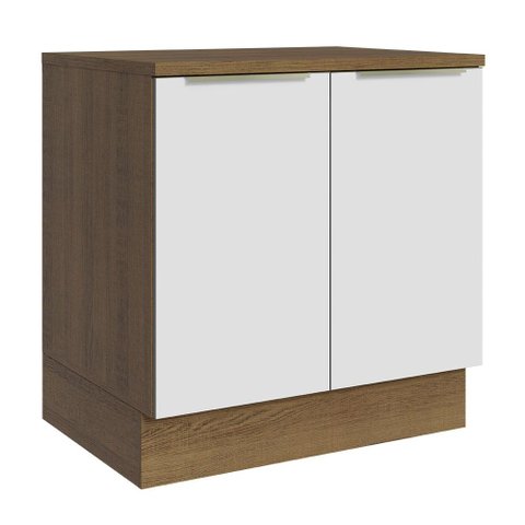 Balcão 80 cm 2 Portas Rustic/Branco Veludo Lux Madesa