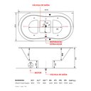 Ver imagem 4 de Banheira de Hidromassagem   Ofuro Oval Duplo Elegance 161cmx81cmx95cm em Gel Coat- 220V Mondialle