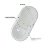 Banheira de Hidromassagem   Ofuro Oval Duplo Elegance 161cmx81cmx95cm em Gel Coat- 220V Mondialle - 3