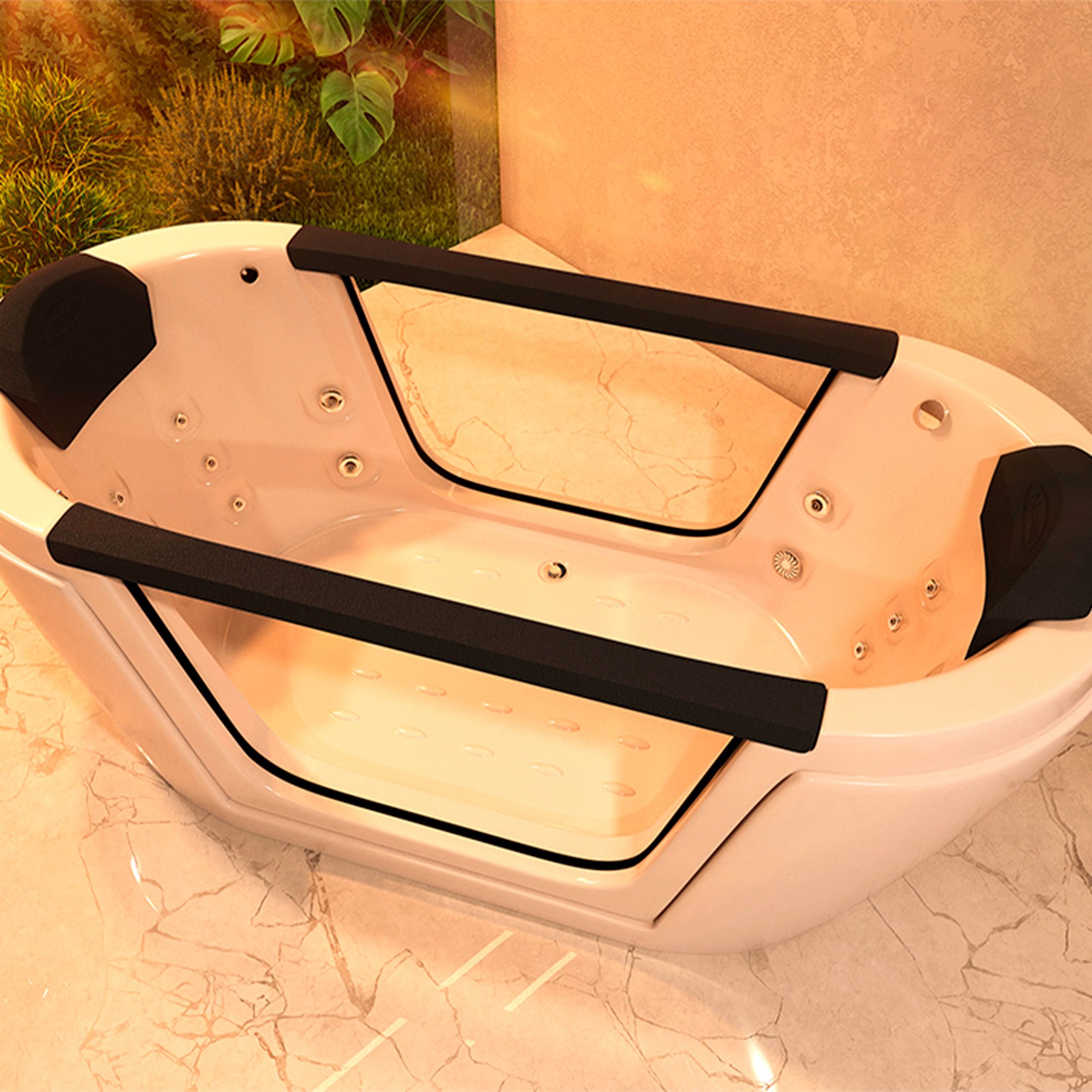 Banheira de Hidromassagem   Portofino Elegance 197cmx91cmx75cm em Acrílico- 220V Mondialle - 4