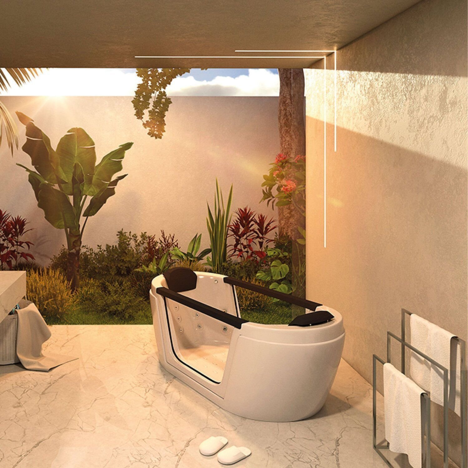 Banheira de Hidromassagem Mondialle Modelo Portofino Elegance 197cmx91cmx75cm em Acrílico - 2