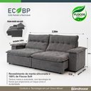 Ver imagem 2 de Sofá Eco BP Chumbo Veludo Luxo 3 Lugares Retrátil e Reclinável 230cm Cinza