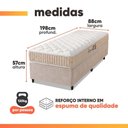 Ver imagem 3 de Cama Box Colchão Solteiro Espuma D33 New Millenium 88x188x57cm Branco / Bege Hellen