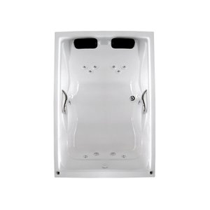 Banheira de Hidromassagem Mondialle Modelo Roma Dupla Elegance 190cmx140cmx50cm em Gel Coat