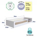 Ver imagem 3 de Cama Infantil Montessoriana Solteiro Affetto Branco Completa Móveis