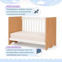 Ver imagem 7 de Berço Mini Cama 132,4x72,5cm 100% MDF Lua Marrom/Branco Amadeirado