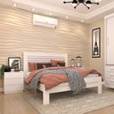 Ver imagem 3 de Quarto de Casal Guarda-Roupa 6 Portas Portugal e Cama Casal Safira Espresso Móveis Branco/Neve